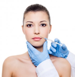 botox  injection in woman lips